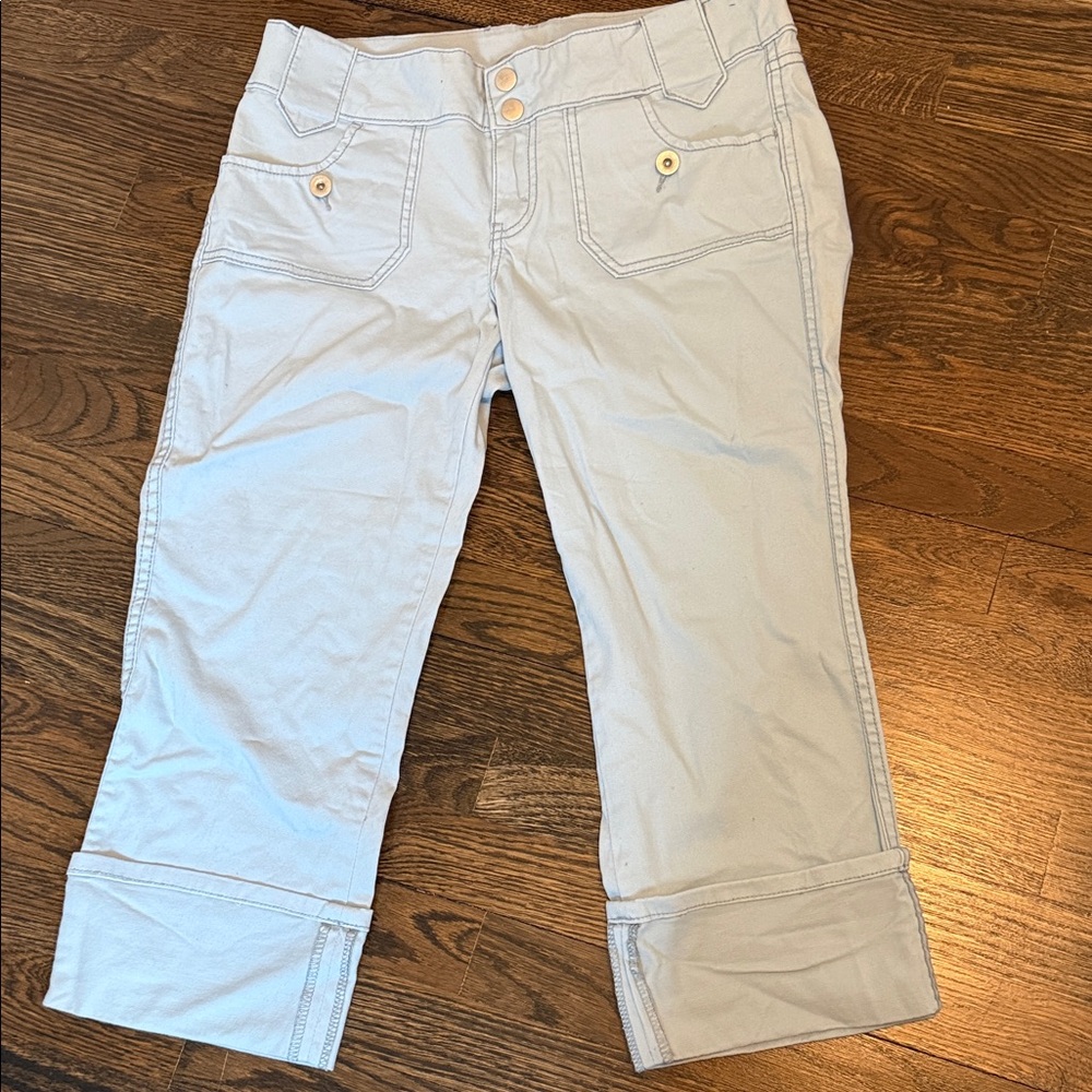 Jordache Light Blue Capri Pants with Cuffed Hem Sz 11/12